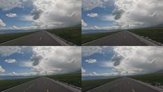 新疆海边行车第一视角拍摄高清视频素材高清在线视频素材下载