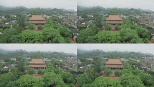 航拍南岳大庙景区 中国南方最大佛教圣地高清在线视频素材下载