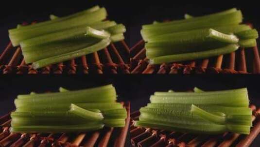 芹菜梗蔬菜纤维高清在线视频素材下载