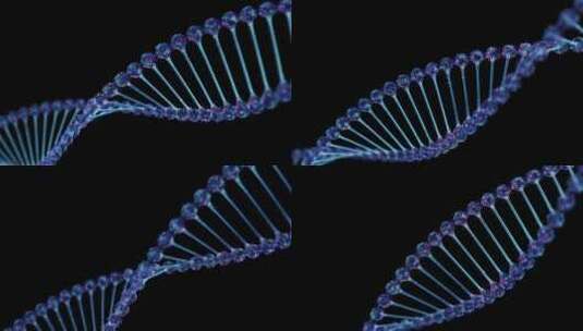 蓝色科技粒子DNA螺旋链高清在线视频素材下载