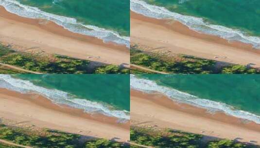 航拍竖屏海南万宁海岸与沙滩高清在线视频素材下载