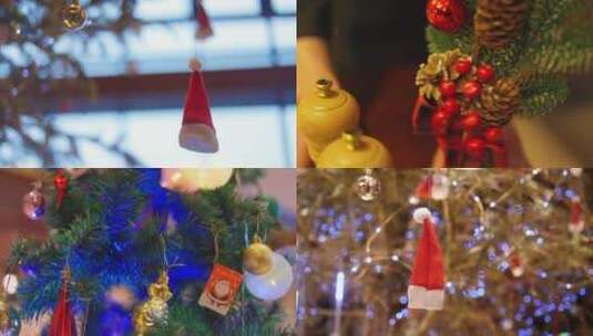圣诞节装饰 节日氛围 酒店平安夜活动高清在线视频素材下载