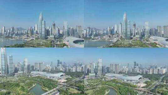 深圳城市建设航拍中国华润春笋大厦高清在线视频素材下载