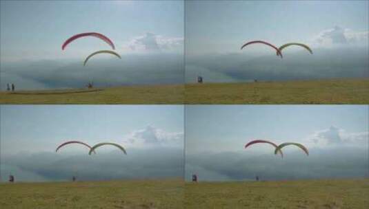 极限运动滑翔伞高清在线视频素材下载