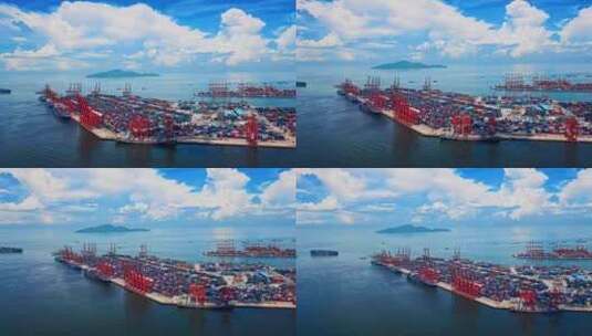 深圳盐田蛇口集装箱贸易港口高清在线视频素材下载