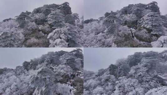 安徽黄山雪景高清在线视频素材下载