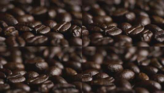 优质咖啡豆特写高清在线视频素材下载