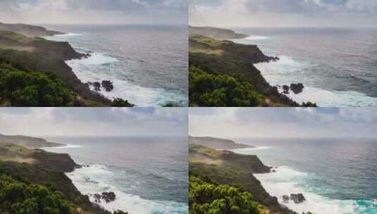 亚速尔群岛岩石海岸高清在线视频素材下载