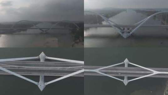 海南港北大桥航拍高清在线视频素材下载