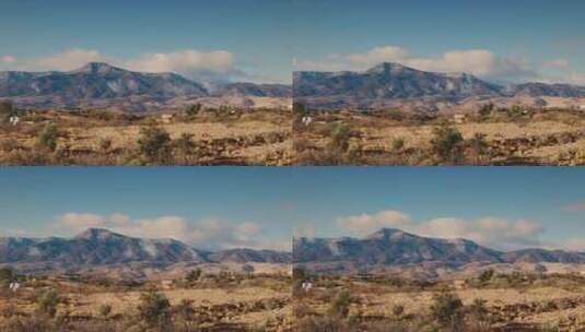 亚利桑那州克拉克代尔和明格斯山上空的低云高清在线视频素材下载