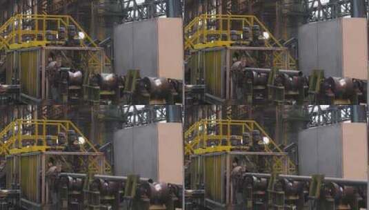 重工业钢厂钢管生产就绪管生产线输送轧制高清在线视频素材下载