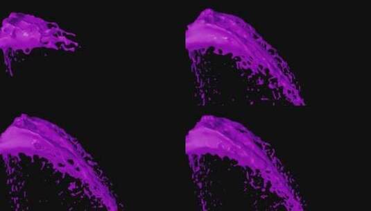 喷泉紫色油漆飞溅高清在线视频素材下载