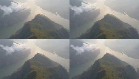 4K震撼山峰河流长江三峡航拍视频高清在线视频素材下载