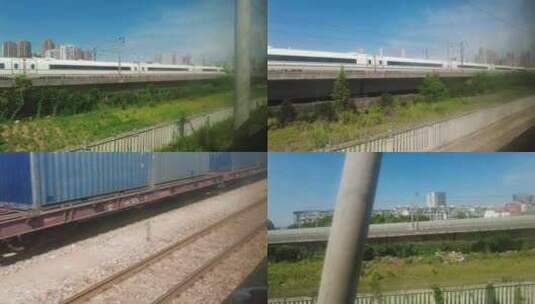 火车轨道交通铁轨高铁桥实拍高清在线视频素材下载