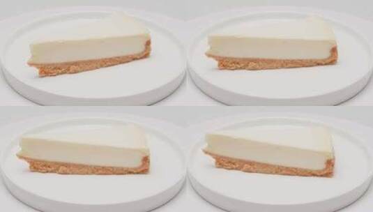 经典甜点芝士蛋糕盘子特写芝士蛋糕是一种用高清在线视频素材下载