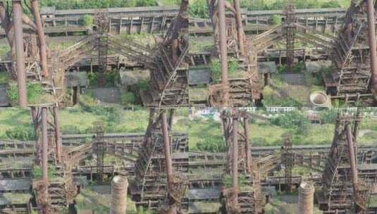 旧钢铁厂航拍原素材高清在线视频素材下载