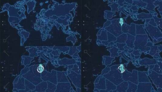 Hud缩放突尼斯地图高清在线视频素材下载