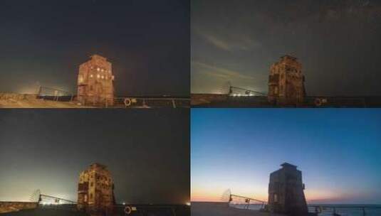 4k-红海湾海上古堡日转星空转日出延时宣传高清在线视频素材下载