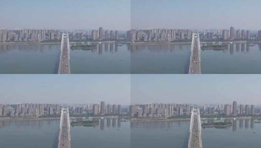 湖南长沙三汊矶大桥航拍高清在线视频素材下载