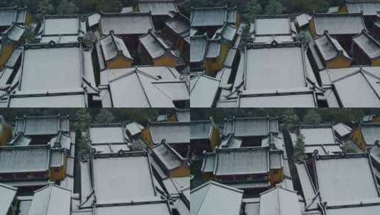 杭州西湖法镜寺雪景高清在线视频素材下载