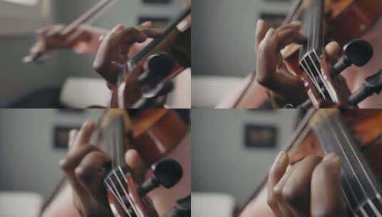 音乐家指法和演奏小提琴高清在线视频素材下载