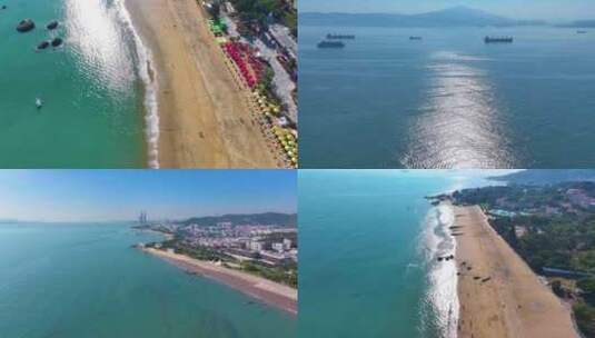 东海大海海边海水海浪沙滩海滩航拍风景唯美高清在线视频素材下载