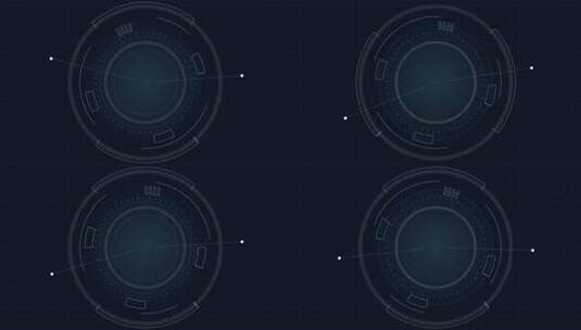 摘要圆形和线条HUD技术未来元素.粒子数高清在线视频素材下载