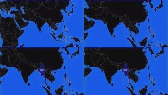 缅甸地图Burma高清在线视频素材下载