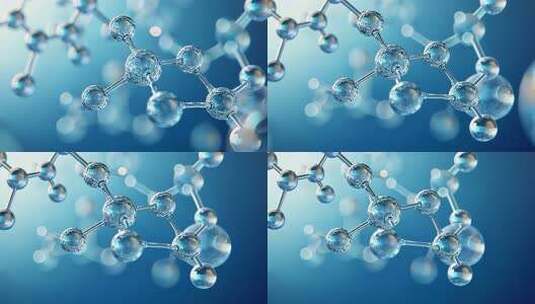 微观下的水分子结构展示高清在线视频素材下载