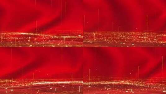 竖版大气红色粒子红绸舞台背景视频高清在线视频素材下载