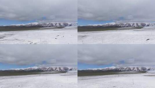 航拍青藏高原青海祁连山脉天境祁连雪山雪景高清在线视频素材下载