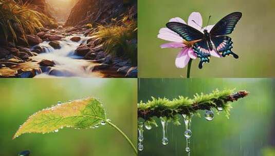 自然风光中的生命律动 微观世界与宏观景象高清在线视频素材下载