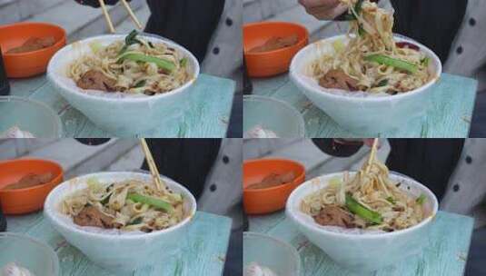 板面 美食 面食 小吃 食物 餐饮高清在线视频素材下载