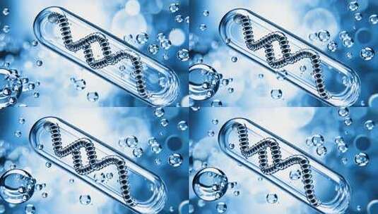 药物制药科技药品分子链水分子胶囊高清在线视频素材下载