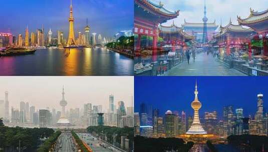 上海人文景色城市地标高清在线视频素材下载