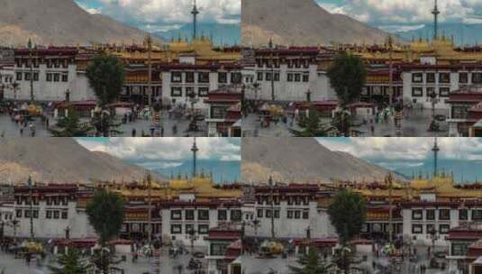 西藏大昭寺白天光影延时高清在线视频素材下载