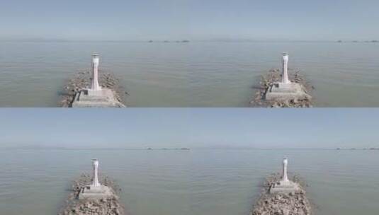 珠海海上灯塔4K航拍原素材2高清在线视频素材下载