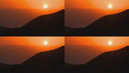 山后美丽的日落高清在线视频素材下载