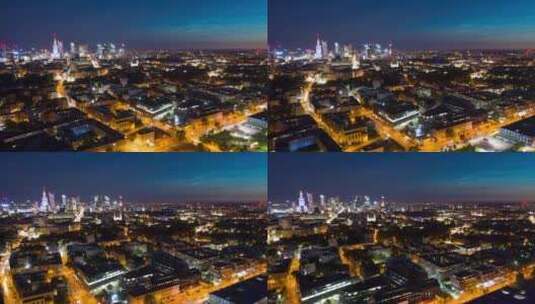 航拍夜晚城市景观高清在线视频素材下载