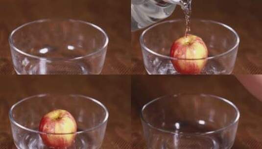 浸泡清洗各种苹果高清在线视频素材下载