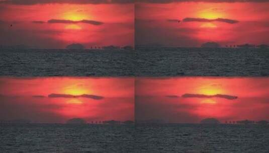 威海西海岸的落日与晚霞高清在线视频素材下载