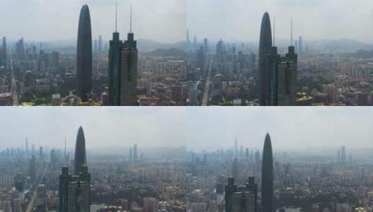 深圳京基100高楼周围高楼建筑群高清在线视频素材下载