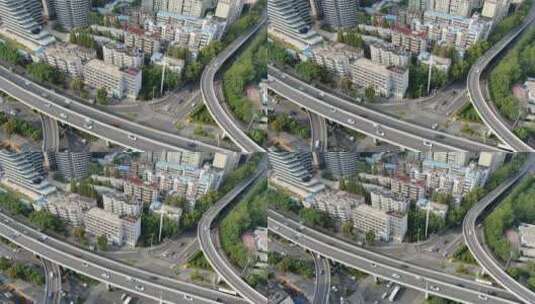 武汉城市高架立交桥交通航拍高清在线视频素材下载