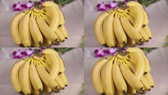 水果香蕉热带甜蕉芭蕉高清在线视频素材下载