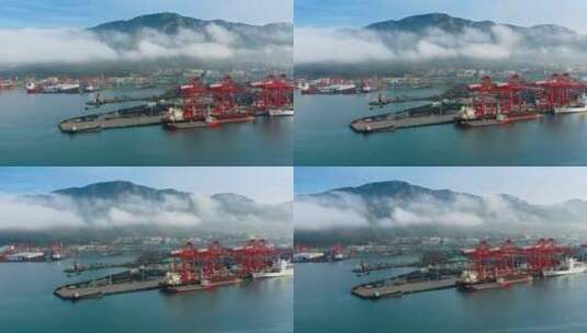 航拍码头港口高清在线视频素材下载