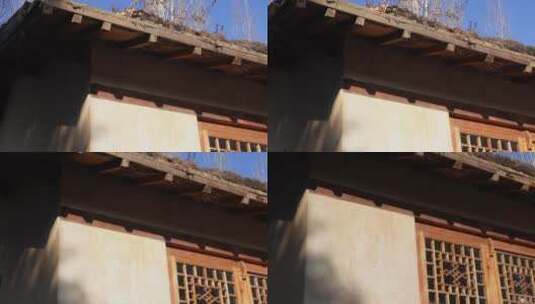 布朗族建筑风格平房院子高清在线视频素材下载