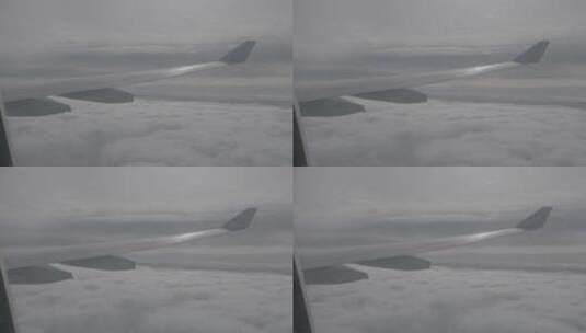 飞机飞行途中的窗外高清在线视频素材下载