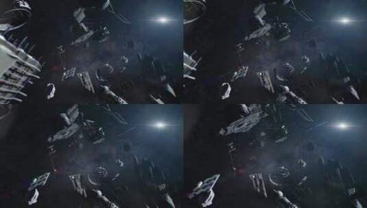 宇宙飞船碎片场景高清在线视频素材下载