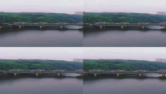 湖南长沙烈士公园风雨桥潇湘阁竖屏航拍高清在线视频素材下载