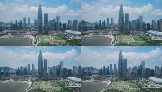 4k航拍深圳后海地标摩天大楼高清在线视频素材下载